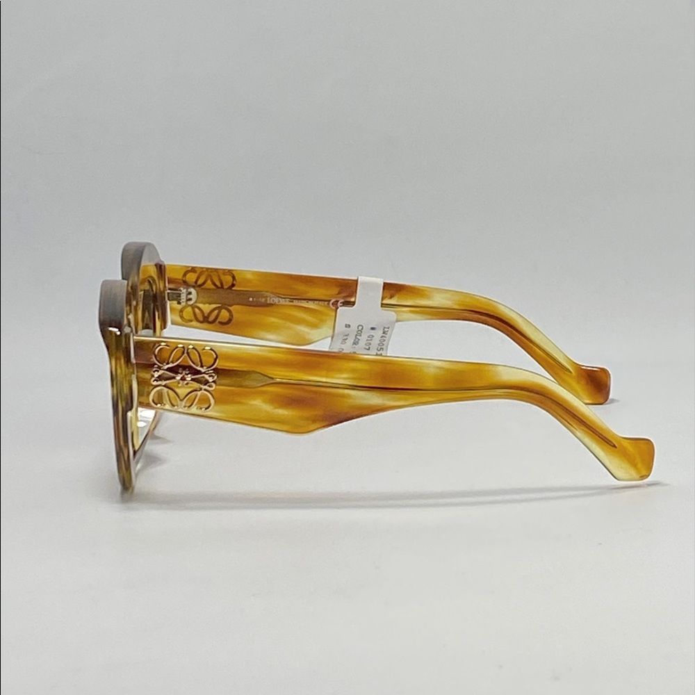 Loewe Amber Tortoiseshell Round Sunglasses with Gold Anagram Detail - Picture 3 of 12